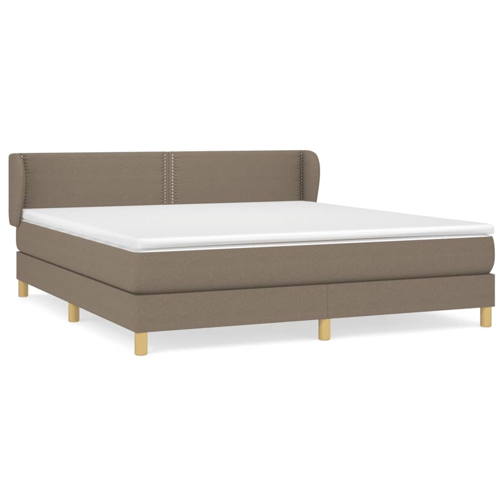 vidaXL Box spring postelja z vzmetnico taupe 180x200 cm blago