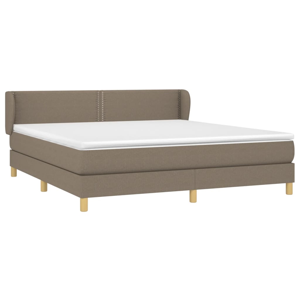 vidaXL Boxspring met matras stof taupe 180x200 cm afbeelding