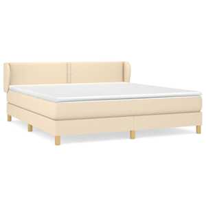 Box spring postel s matrací krémová 180x200 cm textil - obrázek 2
