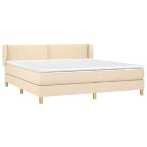 Box spring postel s matrací krémová 180x200 cm textil - obrázek 3