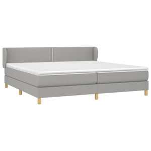 Box spring postel s matrací světle šedá 200 x 200 cm textil - obrázek 3