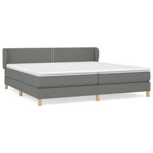 Box spring postel s matrací tmavě šedá 200x200 cm textil - obrázek 2