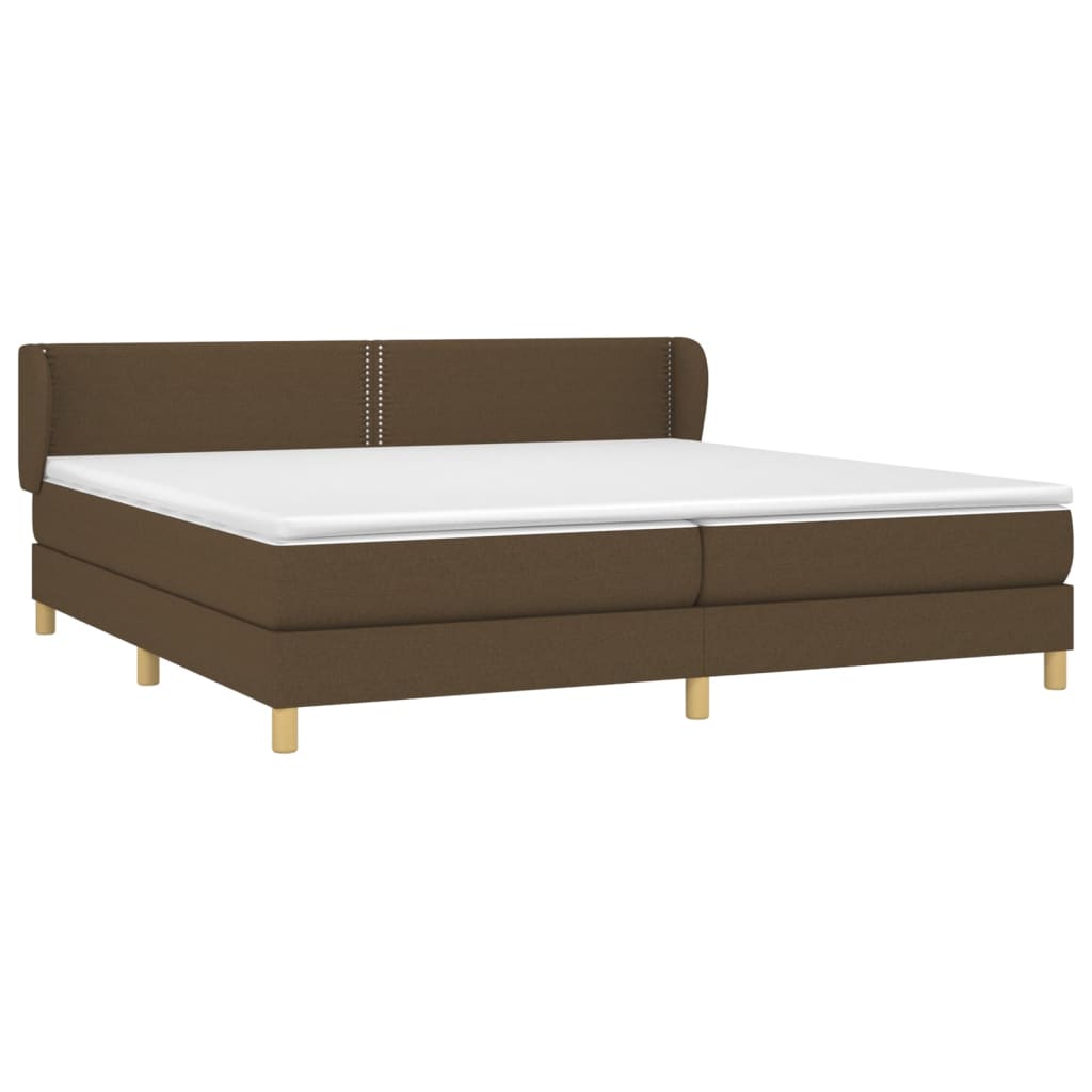 vidaXL Boxspring met matras stof donkerbruin 200x200 cm afbeelding