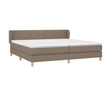 vidaXL Cama box spring con colchón tela gris taupe 200x200 cm