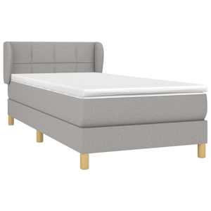 Box spring postel s matrací světle šedá 80 x 200 cm textil - obrázek 3