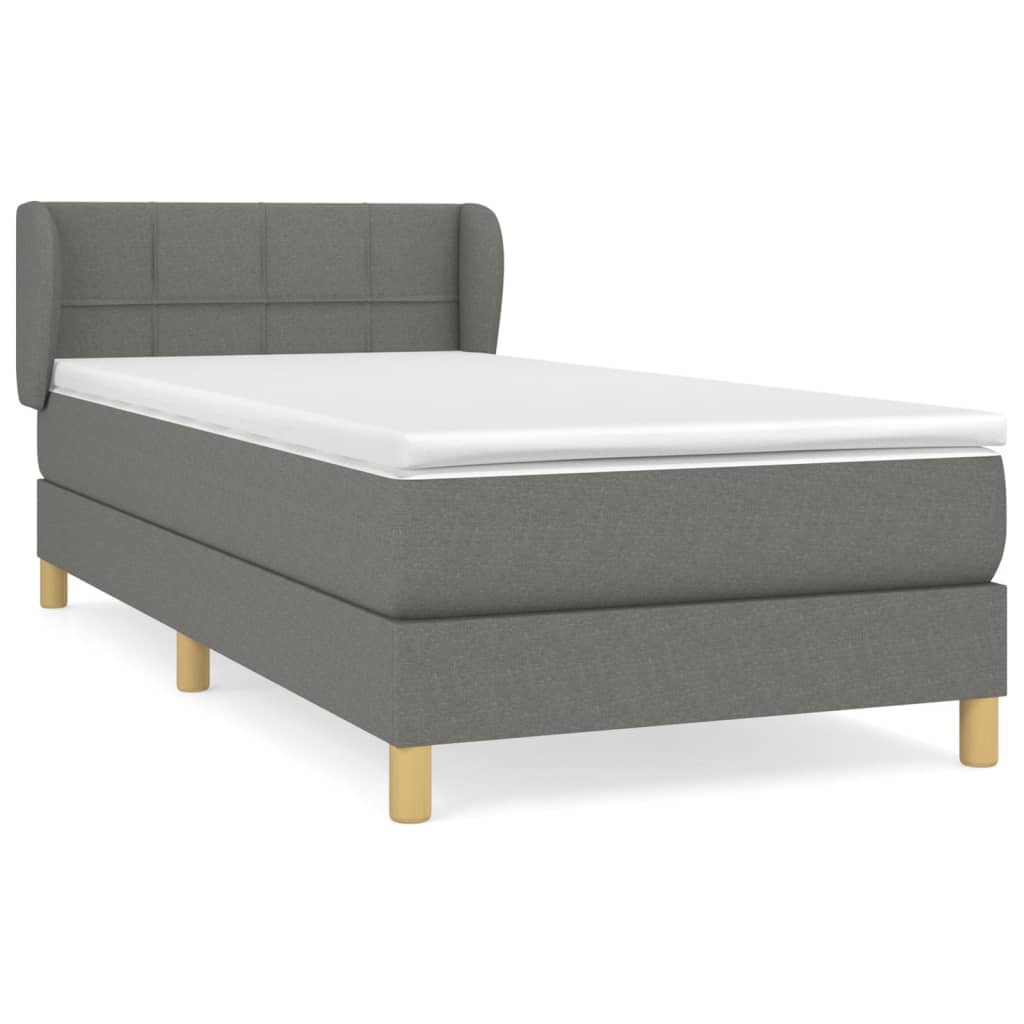  Boxspring posteľ s matracom tmavosivá 90x200 cm látka
