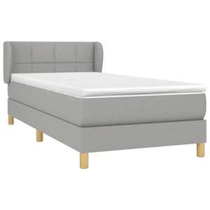 Box spring postel s matrací světle šedý 100 x 200 cm textil - obrázek 3