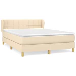 Box spring postel s matrací krémová 140x190 cm textil - obrázek 2
