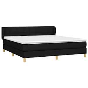 Box spring postel s matrací černá 160x200 cm textil - obrázek 3