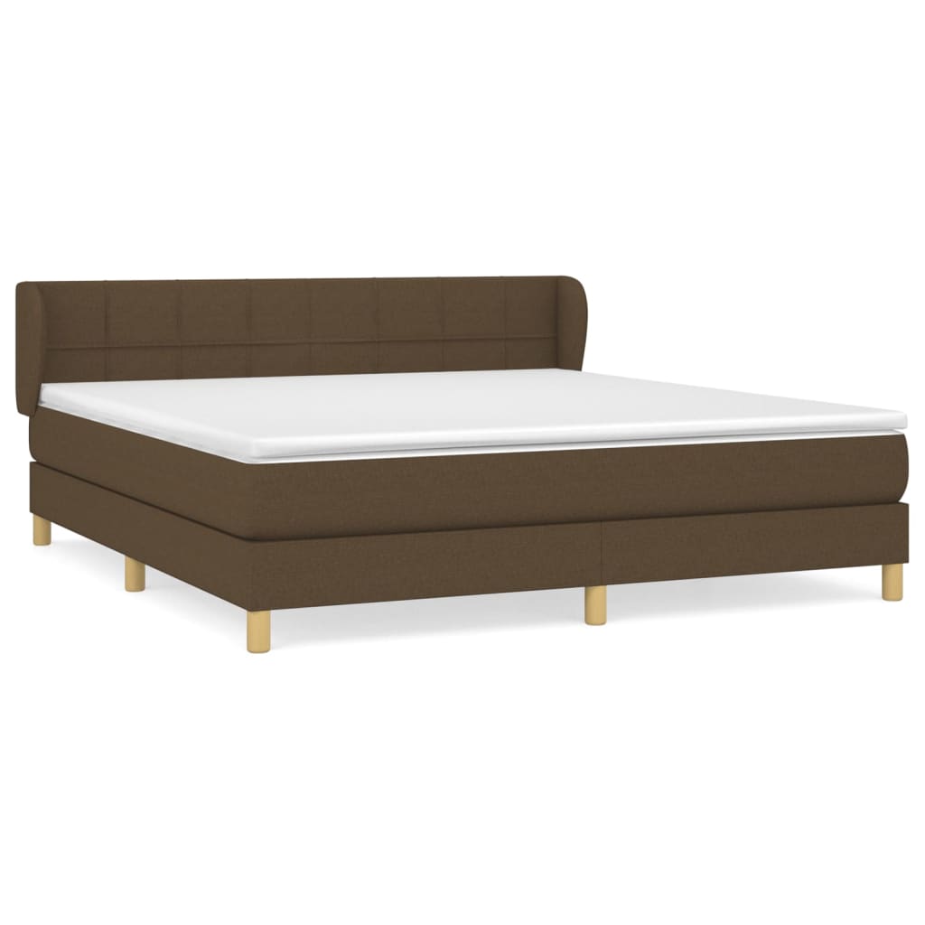 Thumbnail - vidaXL Boxspringbett mit Matratze Dunkelbraun 160x200 cm Stoff