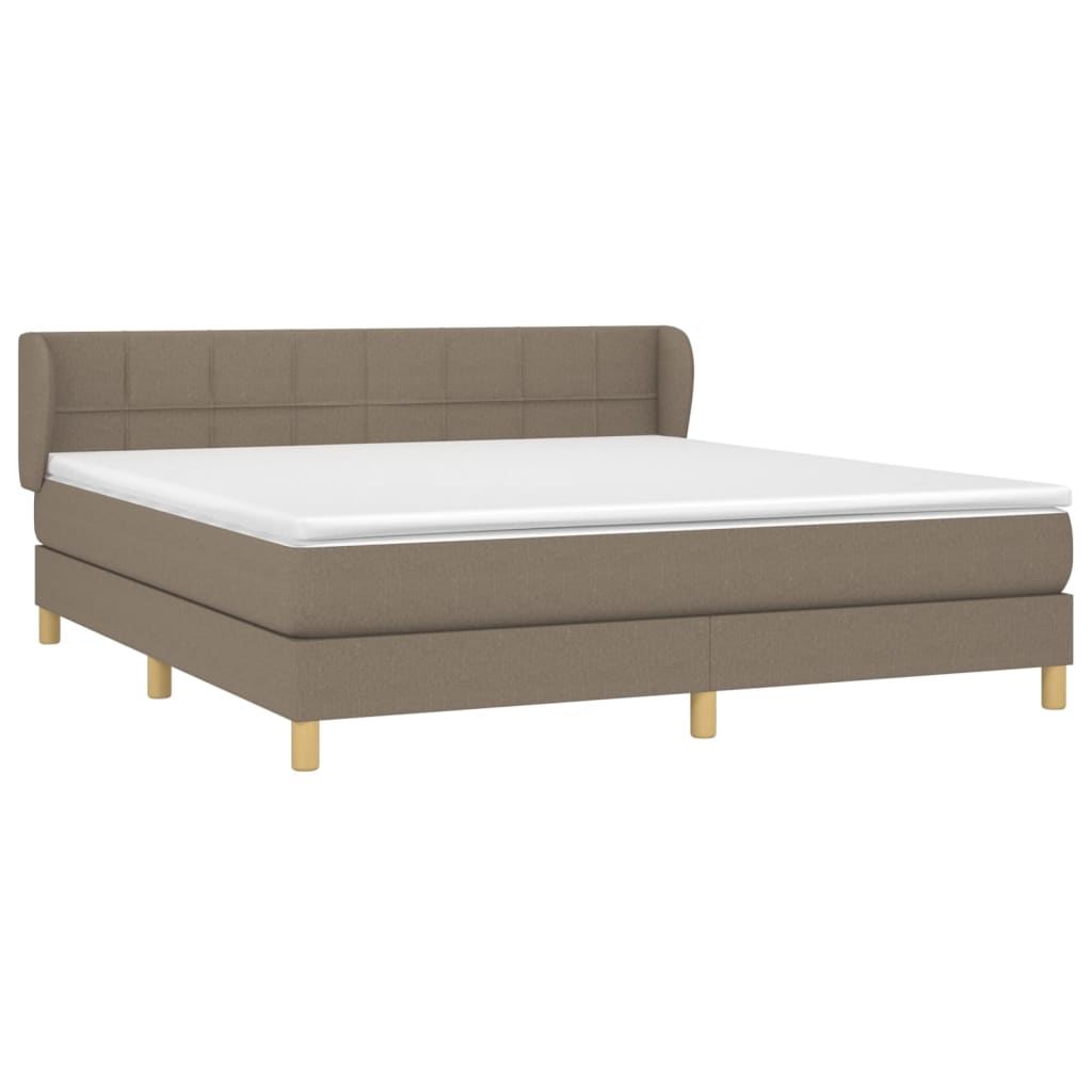vidaXL Boxspring met matras stof taupe 160x200 cm afbeelding