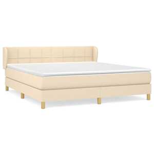 Box spring postel s matrací krémová 160x200 cm textil - obrázek 2