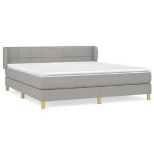 Box spring postel s matrací světle šedá 180 x 200 cm textil - obrázek 2