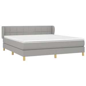 Box spring postel s matrací světle šedá 180 x 200 cm textil - obrázek 3