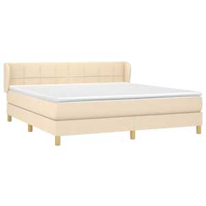 Box spring postel s matrací krémová 180x200 cm textil - obrázek 3