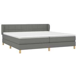 Box spring postel s matrací tmavě šedá 200x200 cm textil - obrázek 3