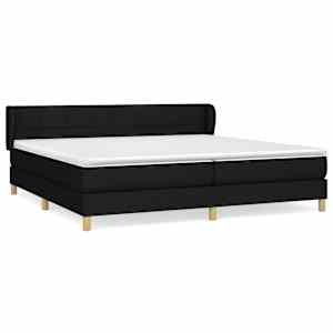 Box spring postel s matrací černá 200x200 cm textil - obrázek 2