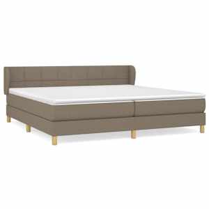 Box spring postel s matrací taupe 200x200 cm textil - obrázek 2