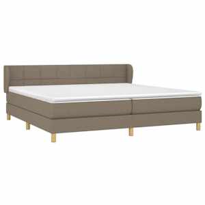 Box spring postel s matrací taupe 200x200 cm textil - obrázek 3