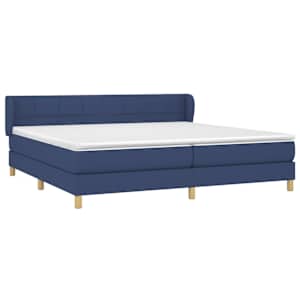 Box spring postel s matrací modrá 200x200 cm textil - obrázek 3