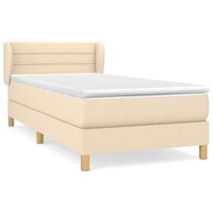 Box spring postel s matrací krémová 90x190 cm textil - obrázek 2
