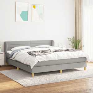 Box spring postel s matrací světle šedá 160 x 200 cm textil - obrázek 1