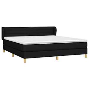 Box spring postel s matrací černá 160x200 cm textil - obrázek 3