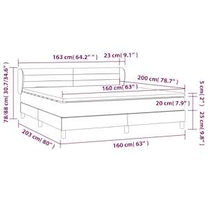 Box spring postel s matrací černá 160x200 cm textil - obrázek 7