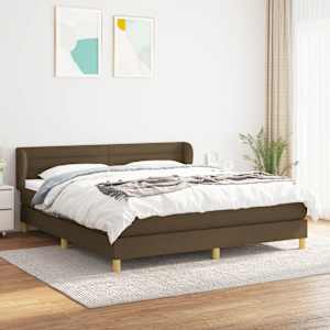 Box spring postel s matrací tmavě hnědá 160x200 cm textil - obrázek 1