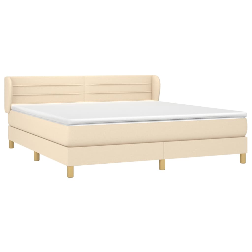 Thumbnail - vidaXL Boxspringbett mit Matratze Creme 160x200 cm Stoff