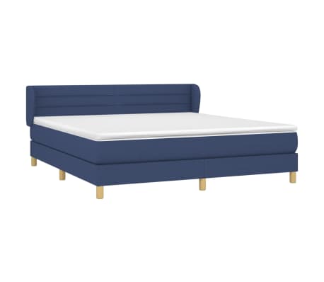 vidaXL Sommier &agrave; lattes de lit avec matelas Bleu 160x200 cm Tissu