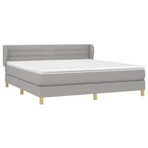 Box spring postel s matrací světle šedá 180 x 200 cm textil - obrázek 3