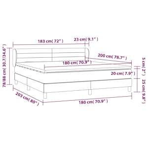 Box spring postel s matrací světle šedá 180 x 200 cm textil - obrázek 7