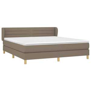 Box spring postel s matrací taupe 180x200 cm textil - obrázek 3