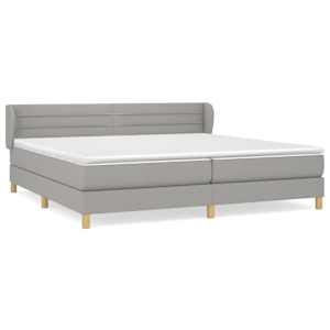 Box spring postel s matrací světle šedá 200 x 200 cm textil - obrázek 2