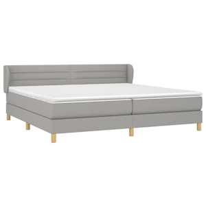 Box spring postel s matrací světle šedá 200 x 200 cm textil - obrázek 3