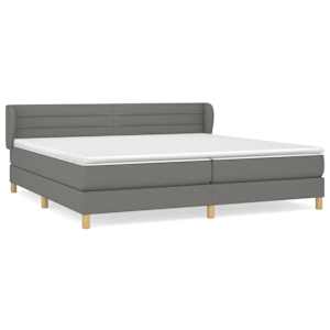 Box spring postel s matrací tmavě šedá 200x200 cm textil - obrázek 2