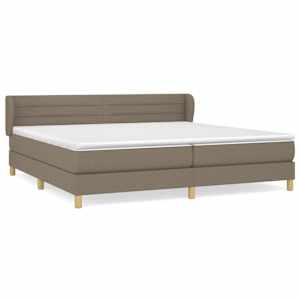 Box spring postel s matrací taupe 200x200 cm textil - obrázek 2