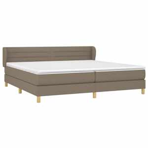 Box spring postel s matrací taupe 200x200 cm textil - obrázek 3