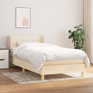 Box spring postel s matrací krémová 80 x 200 cm textil - obrázek 1