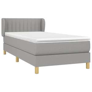 Box spring postel s matrací světle šedá 90x190 cm textil - obrázek 3
