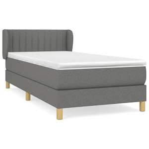 Box spring postel s matrací tmavě šedá 90x200 cm textil - obrázek 2