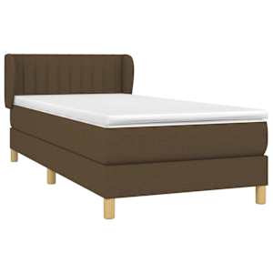 Box spring postel s matrací tmavě hnědá 90x200 cm textil - obrázek 3