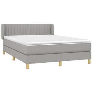 Box spring postel s matrací světle šedá 140 x 190 cm textil - obrázek 3