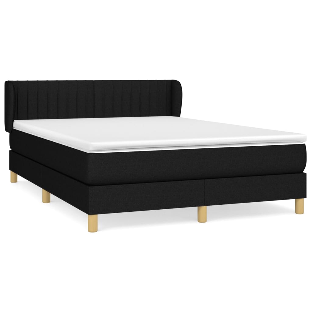 Thumbnail - vidaXL Boxspringbett mit Matratze Schwarz 140x190 cm Stoff