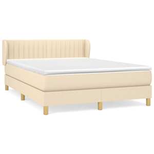 Box spring postel s matrací krémová 140x200 cm textil - obrázek 2