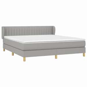 Box spring postel s matrací světle šedá 160 x 200 cm textil - obrázek 3