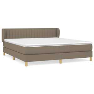 Box spring postel s matrací taupe 160x200 cm textil - obrázek 2