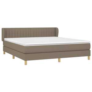 Box spring postel s matrací taupe 160x200 cm textil - obrázek 3