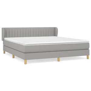 Box spring postel s matrací světle šedá 180 x 200 cm textil - obrázek 2
